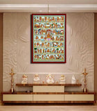 Hanuman Chalisa Hanging Canvas Painting (Multicolour, 35x26 Inches) Religious Wall Decor for Pooja Ghar/Home/Office/Living Room/Temple | Journey of Hanuman | Vastu Dosh Rectification