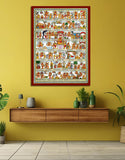 Hanuman Chalisa Hanging Canvas Painting (Multicolour, 35x26 Inches) Religious Wall Decor for Pooja Ghar/Home/Office/Living Room/Temple | Journey of Hanuman | Vastu Dosh Rectification