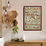 Hanuman Chalisa Poster (Multicolour, 35x23 Inches) Religious Wall Decor for Pooja Ghar/Home/Office/Living Room/Temple/God Idol | Journey of Hanuman | Vastu Dosh Rectification