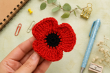 Poppy Crochet Pattern | crochet flowers l digital download l Remembrance Crafts