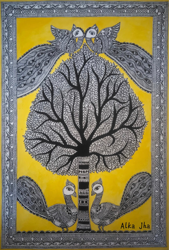 TREE OF LIFE MADHUBANI PAINTING