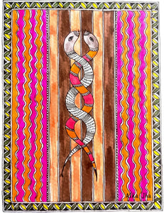 ENTWINED SNAKES PINK & ORANGE