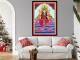 Madhubani Painting, Hindu Goddess Wall Art, Lakshmi (PDF Download)