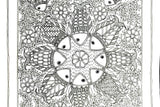 Madhubani painting fish, mandala Painting, Hand Drawn Folk Art Coloring Page (Digital Download)