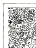 Madhubani painting fish, mandala Painting, Hand Drawn Folk Art Coloring Page (Digital Download)
