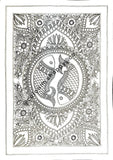 Madhubani fish pair Painting, Hand Drawn Folk Art Coloring Page (Digital Download)
