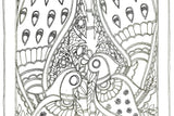Hand Drawn Madhubani Peacock Painting, Folk Art Coloring Page (Digital Download)