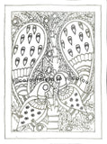Hand Drawn Madhubani Peacock Painting, Folk Art Coloring Page (Digital Download)