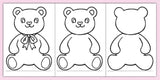 Teddy Bear Template, Bear Outline Bundle: Printable PDF, US Letter Size,