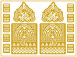 Bridal Mehndi Stencil for  feet, Peacock, Lotus, Elephant Motifs, Reusable, Wedding Dulhan Design