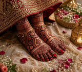 Bridal Mehndi Stencil for  feet, Peacock, Lotus, Elephant Motifs, Reusable, Wedding Dulhan Design
