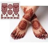 Bridal Mehndi Stencil for  feet, Peacock, Lotus, Elephant Motifs, Reusable, Wedding Dulhan Design