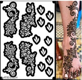 Bridal Mehndi Stencil for  feet, Peacock, Lotus, Elephant Motifs, Reusable, Wedding Dulhan Design