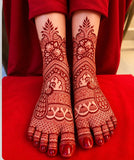 Bridal Mehndi Stencil for  feet, Peacock, Lotus, Elephant Motifs, Reusable, Wedding Dulhan Design