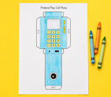 Printable Cell Phone Papercraft/Paper Craft Template Pattern l play pretend mobile phone (Digital Download)