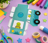 Printable Vehicle and Garage Papercraft/Paper Craft Template Pattern l play pretend trucks, motor vehicles (Digital Download)