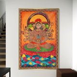Panchmukhi Hanuman Painting,Madhubani Art Canvas for Home & Office Décor | Indian Folk Art | Madhubani Painting | Premium Canvas Wall Print