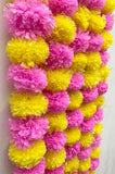 Artificial Marigold Fluffy Flowers Garlands for Decoration, phoolmala, diwali decor, temple decor, wedding decor, south asian flower garland
