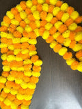 Artificial Marigold Fluffy Flowers Garlands for Decoration, phoolmala, diwali decor, temple decor, wedding decor, south asian flower garland