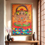 Panchmukhi Hanuman Painting,Madhubani Art Canvas for Home & Office Décor | Indian Folk Art | Madhubani Painting | Premium Canvas Wall Print