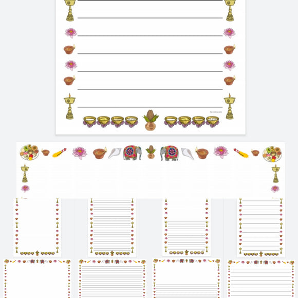 Set of 10 Diwali themed border pages