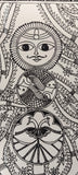 Madhubani painting on handmade Paper DIY hand drawn painting
