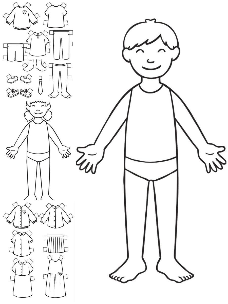 GETTING DRESSED FOR SCHOOL COLOR THE DOLLS . PDF DOWNLOAD ONLY. – Color ...