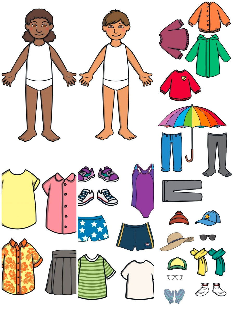 SEASONAL CLOTHING PAPER DOLLS. PDF DOWNLOAD ONLY. – Color me Happy