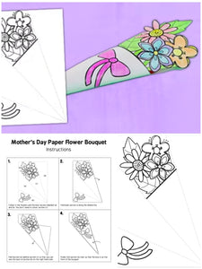 MOTHERS DAY PAPER FLOWER BOUQUET. PDF DOCUMENT ONLY.