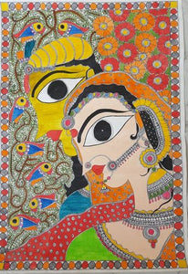 Radha & Krishna / madhubani painting