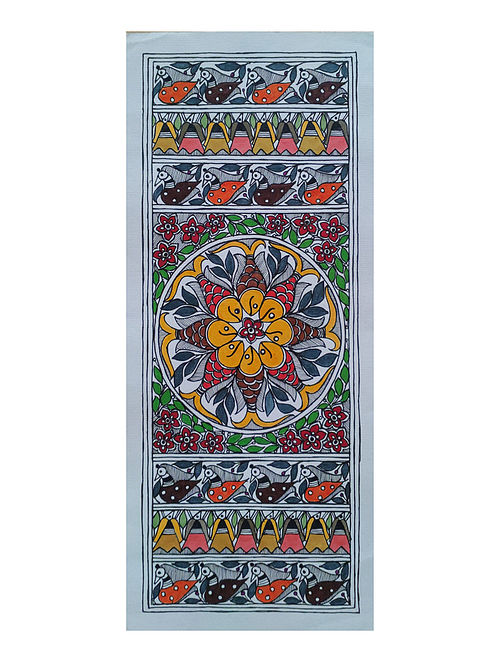 Piscine Prance Multicolor Handmade Madhubani Artwork on handmade Paper