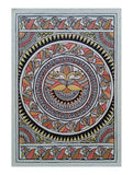 Pastel Multicolor Handmade Madhubani Artwork on handmade paper