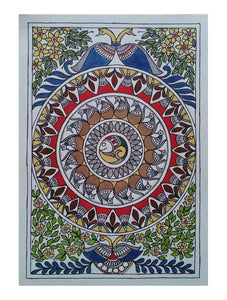 Madhubani painting Multicolor Handmade Madhubani Artwork on handmade Paper