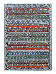 Multicolor Handmade Madhubani Artwork on handmade Paper