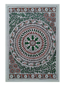 Madhu Saura Kalam Multicolor Handmade Madhubani Artwork on handmade Paper