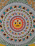 Creator and the Creation Multicolor Handmade Madhubani Artwork on handmade Paper