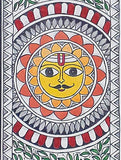 Tender Shoots Multicolor Handmade Madhubani Artwork on handmade Paper